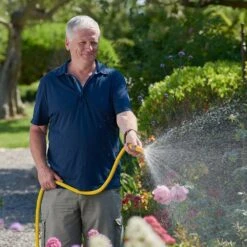 Hozelock Starter Hose 15m 9 Hozelock Starter Hose 15m -Happy Gardenly 00123903 Yellow Superhoze EnjoyingWatering LifestylePackshot 0679