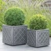 Lead Effect Square Planter Pewter - 38cm -Happy Gardenly 10001656 10001657 2 1b