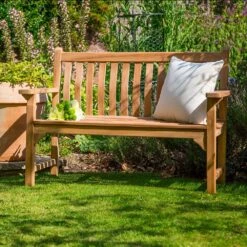 Bramblecrest - Curved Back Flat Arm 2 Seat Bench - Garden Furniture
