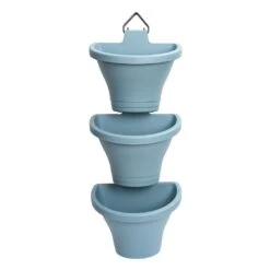 Elho Corsica Vertical Forest 24cm Set Of 3 - Vintage Blue