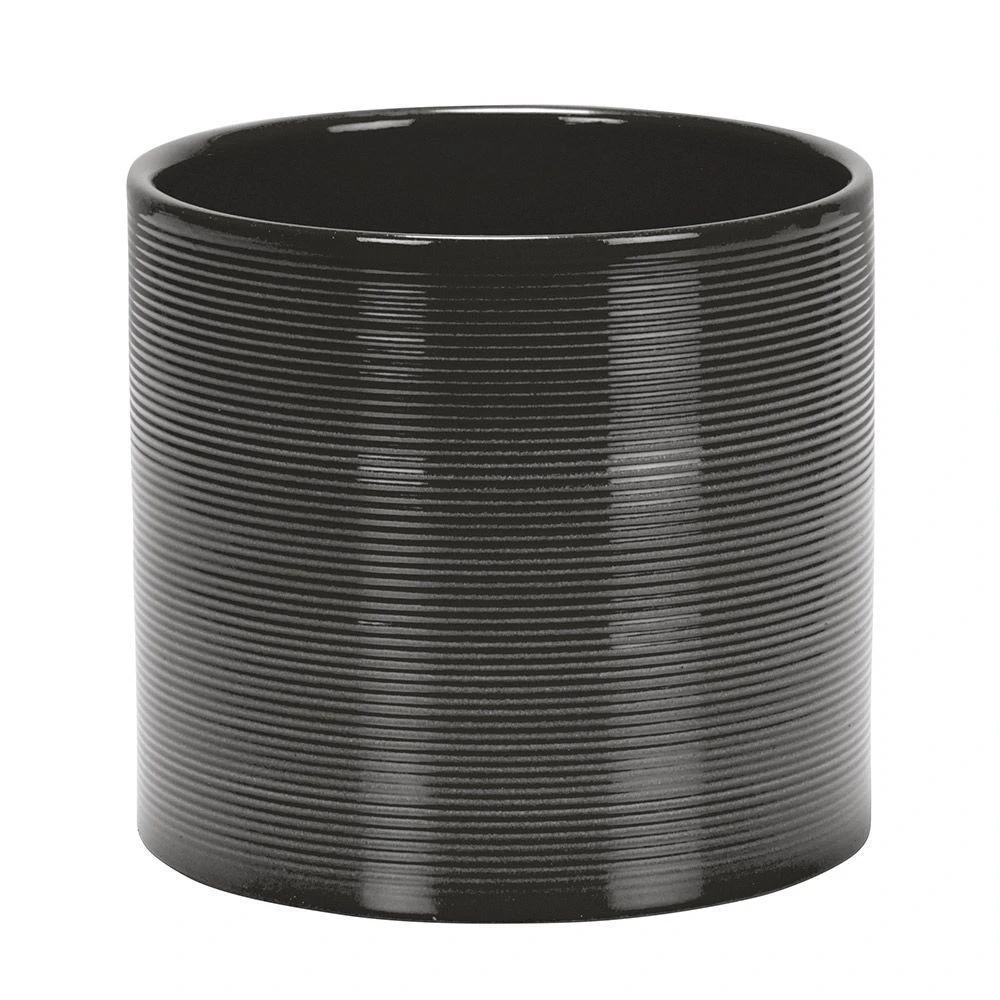 Ripple Effect Glass Grey Indoor Pot Cover 19cm 4 Ripple Effect Glass Grey Indoor Pot Cover 19cm - Image 2