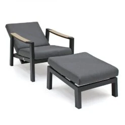 Kettler - Elba Relaxer - Garden Furniture -Happy Gardenly 10233268 0393139 0200 Elba Relaxer with foot stool reclined Studio