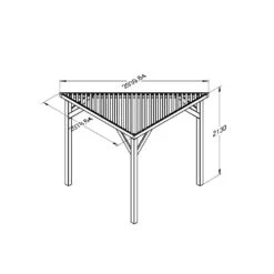 Direct - Slatted Corner Pergola -Happy Gardenly 1023642220 20SCP90 Drawing
