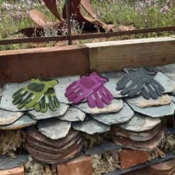 Leather Flexi Rigger Gloves - Lavender - Small -Happy Gardenly 10251536 00005694 flexi rigger on slate Hi 2