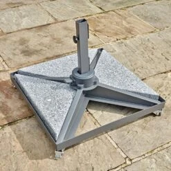 Bramblecrest - Steel Side Post Parasol Base With Wheels -Happy Gardenly 10256956 PBSW1 GBGY3 3