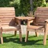 Charles Taylor - Wooden Twin Seat Set - Angled -Happy Gardenly 10283662 HB01 C