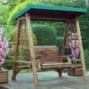 Charles Taylor - Dorset 2 Seater Swing Green Roof - Garden Furniture -Happy Gardenly 10283807 HB133G