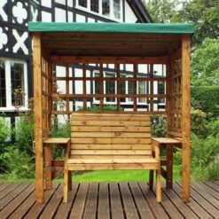 Charles Taylor - Wentworth Two Seater Arbour Green Roof - Garden Furniture