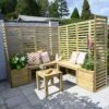 Forest Direct - Forest Modular Corner Bench And Trellis Garden Seating Set - Garden Furniture -Happy Gardenly 1028860420 20MODSEAT3 1S