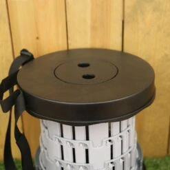 Black & Grey Telescopic Stool -Happy Gardenly 10291562 Black Stool Seat