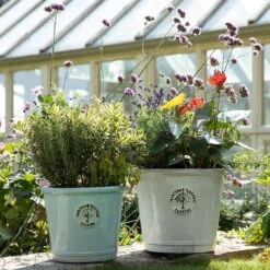 Heritage Crackle Glazed Conical Pot - White 32cm